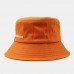 women Wide Brim Adjustable Sun Hat Twill Cap Letter Embroidered Casual Suncreen Bucket Hat