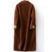 Fashion chocolate wool overcoat trendy plus size long Notched coat back side open coats