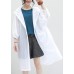 Chic blue Cotton outwear for women hooded tunic summer cardigan