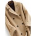 boutique khaki Woolen Coat Women plus size long coat double breast woolen Notched outwear