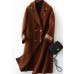 Fashion chocolate wool overcoat trendy plus size long Notched coat back side open coats