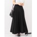 Pure Color Pleated Zipper Loose Casual Wide Leg Pants For Women