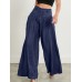 Fashion Simplicity Solid Pleated High Rise Pants for Women