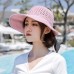 Women Memory Steel Wire Brim Bow Design Straw Hat Foldable Big Brim Summer Sunshade Suncreen Empty Top Hat Bucket Hat