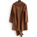 fine plus size long sleeve outwear brown pockets Woolen Coats Women