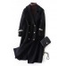 Luxury nude Woolen Coats oversize long winter coat double breast Notched