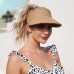 Women Straw Solid Color Empty Top Outdoor Sunscreen Breathable Casual Straw Hat Baseball Cap
