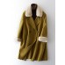 boutique beige Woolen Coats oversize medium length jackets fur collar coat double breast