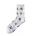 Elegant Floral Jacquard Cotton Mid Calf Socks